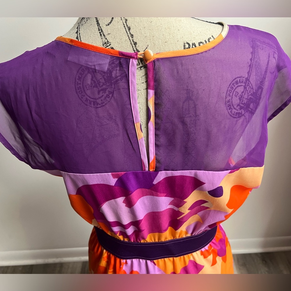 Colorful Sheer Top Cocktail Dress - Picture 7 of 15